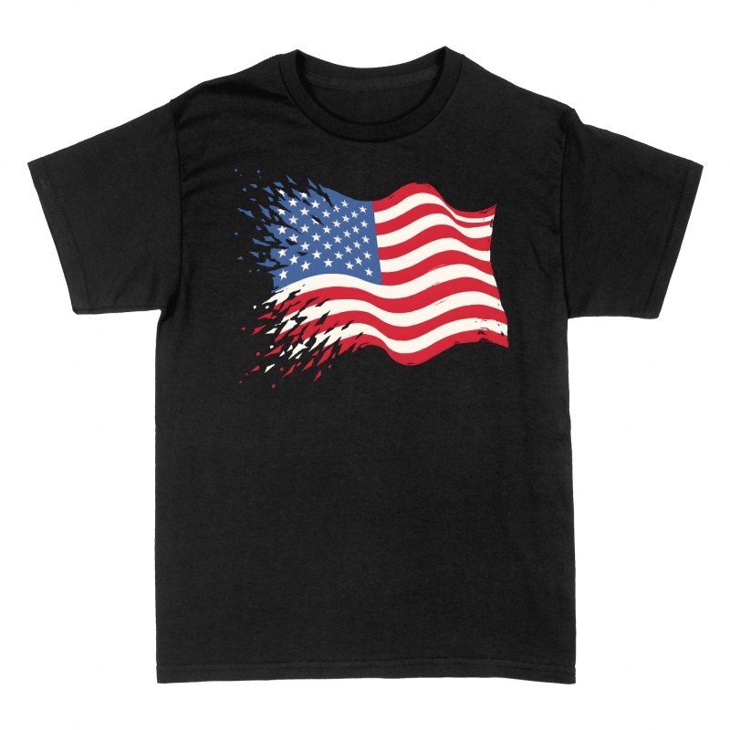 T-shirts: USA-Flagge mit Splatter-Effekt