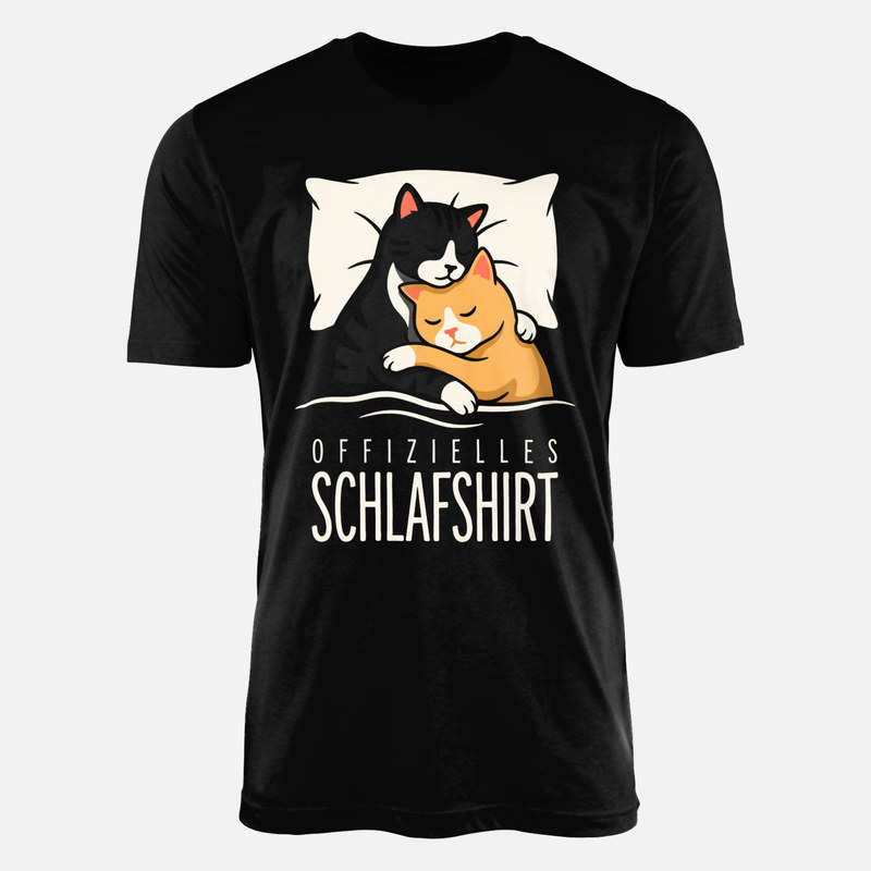 T-shirts: Offizielles Schlafshirt Katzen auf Kissen