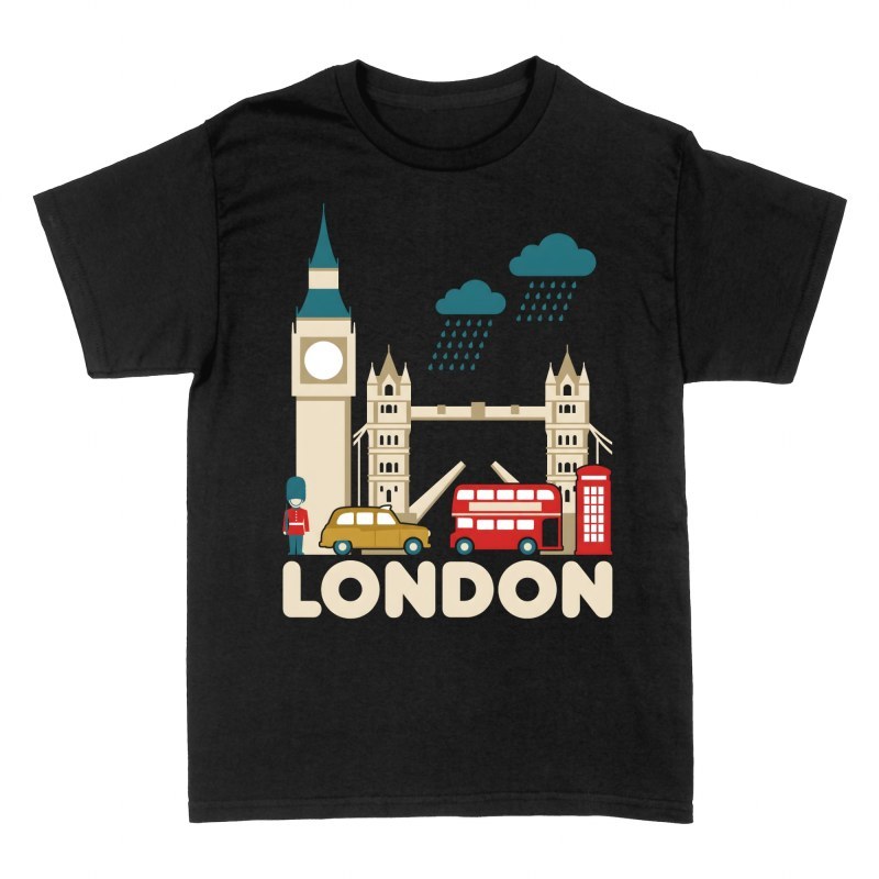 T-shirts: London Klassische Wahrzeichen &amp; Regen