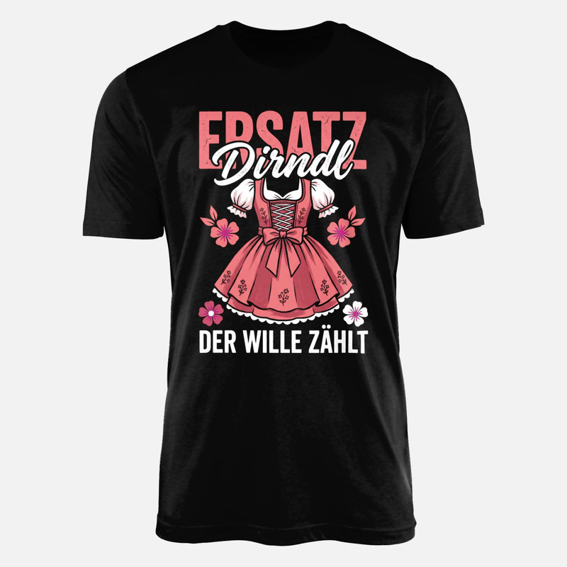T-shirts: Ersatz Dirndl mit rosa Kleid und Blumen