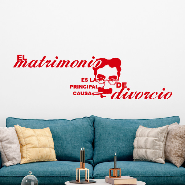 Wandtattoos: Matrimonio Divorcio - Groucho Marx