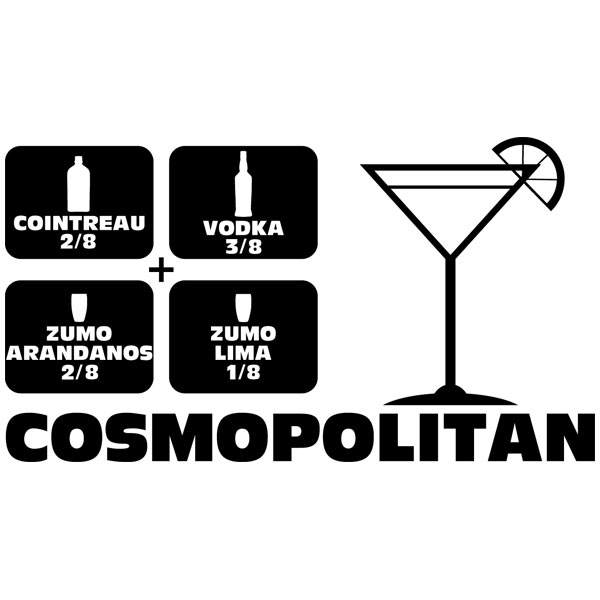 Wandtattoos: Cocktail Cosmopolitan