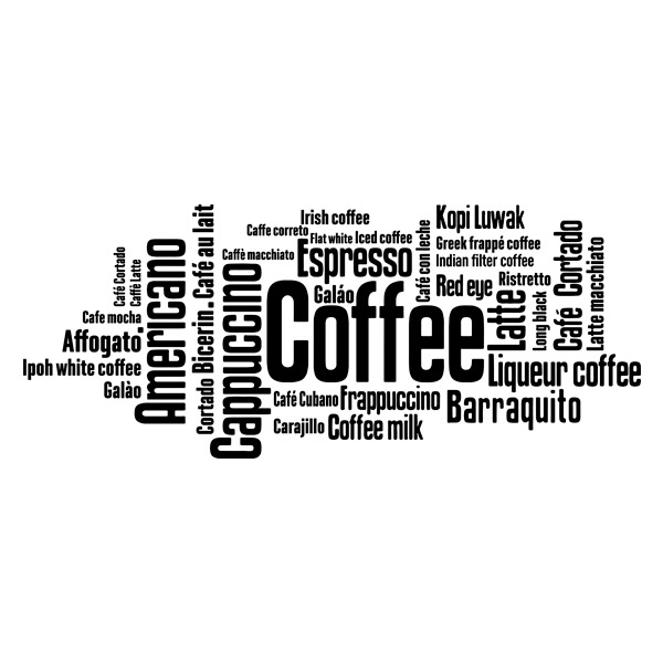 Wandtattoos: Kaffee in Sprachen