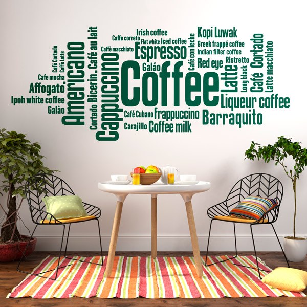 Wandtattoos: Kaffee in Sprachen