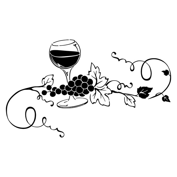 Wandtattoos: Leckeres Glas Wein