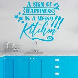Wandtattoos: A sing of happiness is a messy kitchen 2