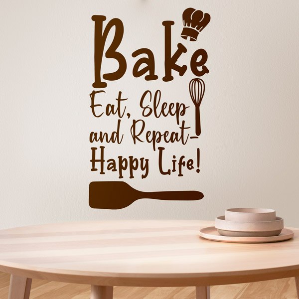 Wandtattoos: Bake eat, sleep and repeat