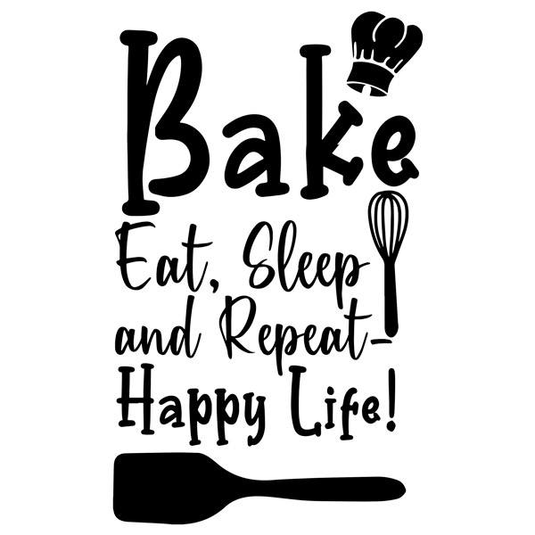 Wandtattoos: Bake eat, sleep and repeat