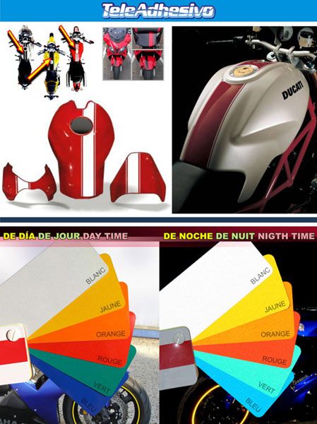 Aufkleber: Reflectible motorbike sport stripes