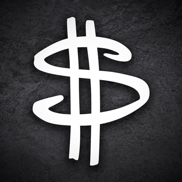 Aufkleber: Doodle Graffiti Dollar-Symbol