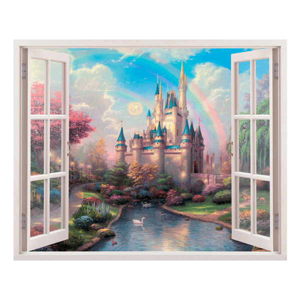 Kinderzimmer Wandtattoo: Fenster Schlosses der schlafenden Schönheit