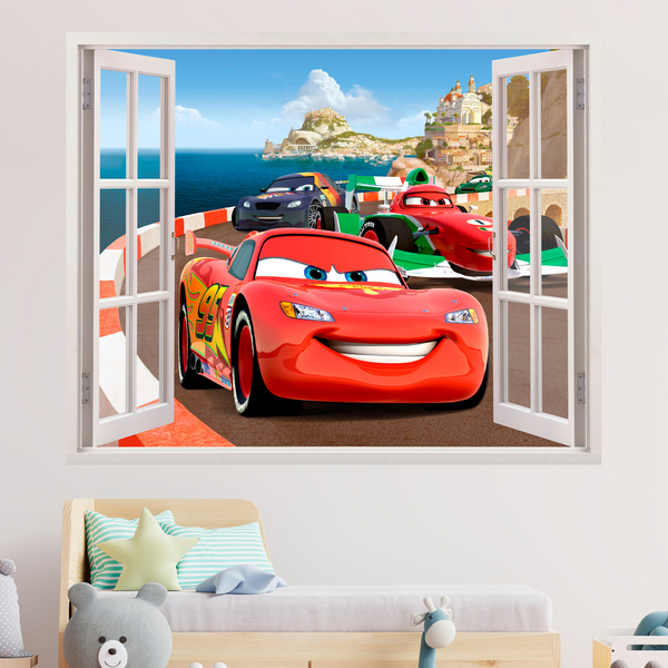 Kinderzimmer Wandtattoo: Fenster von Cars in Italien