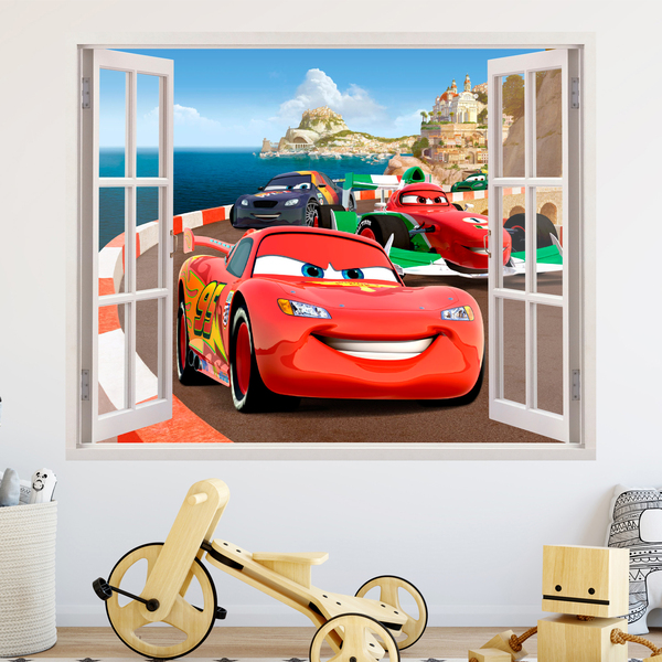 Kinderzimmer Wandtattoo: Fenster von Cars in Italien