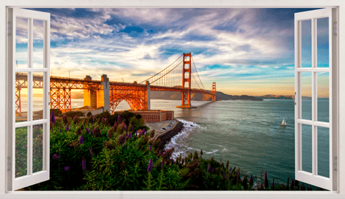 Wandtattoos: Panoramisches Golden Gate