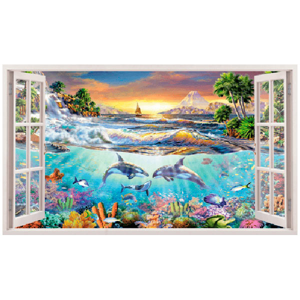 Wandtattoos: Panoramafenster Meeresboden