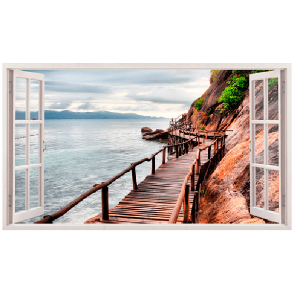 Wandtattoos: Panorama-Gehweg auf dem Meer