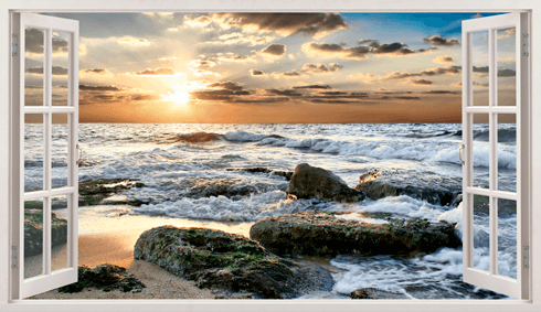 Wandtattoos: Panorama Strand Black Rock