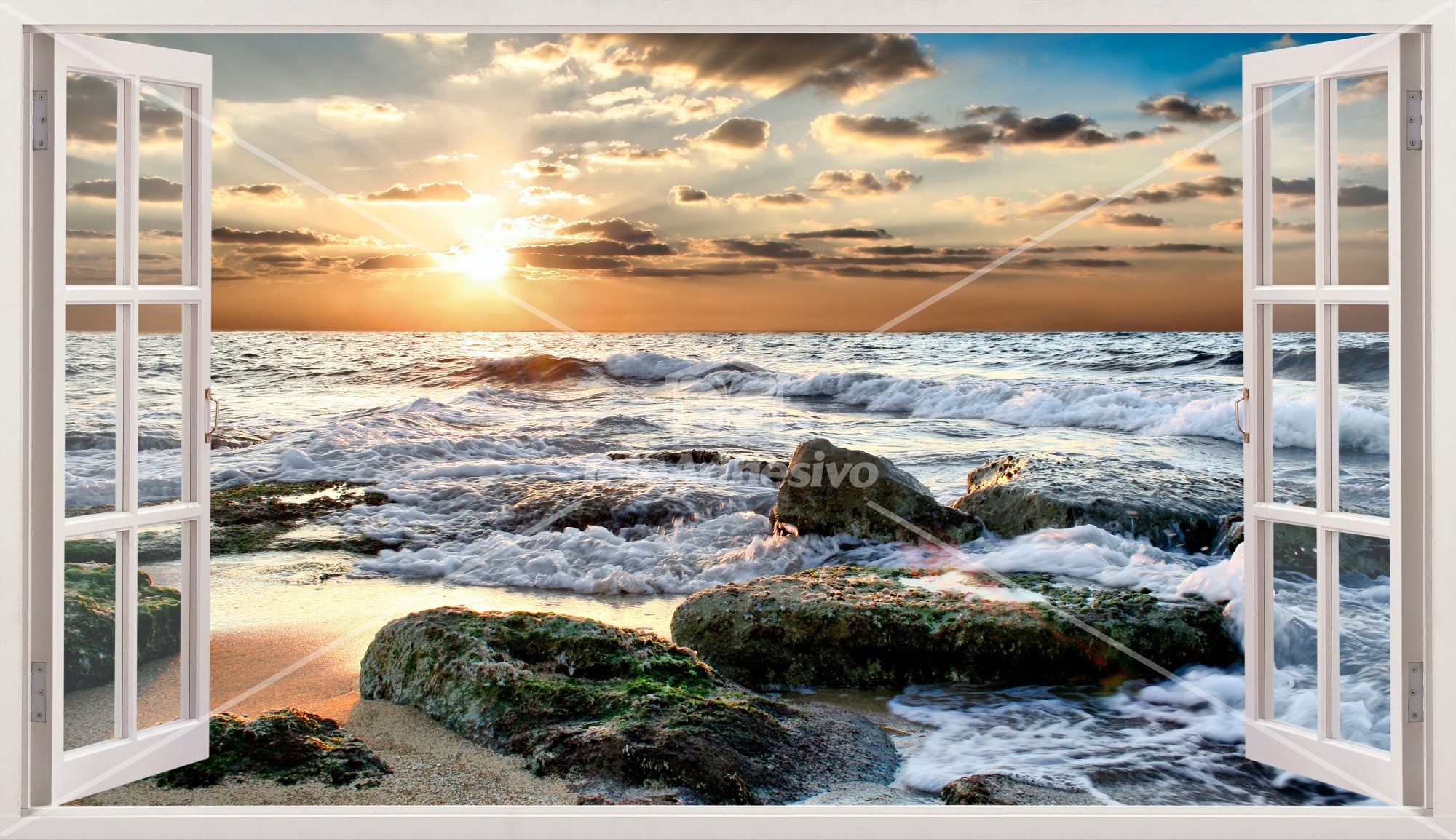 Wandtattoos: Panorama Strand Black Rock