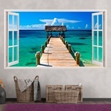 Wandtattoos: Panorama Tor zum Meer in Bahamas 3