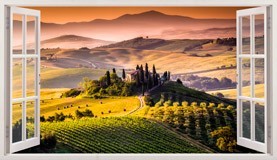 Wandtattoos: Panorama Toskana Italienische 5