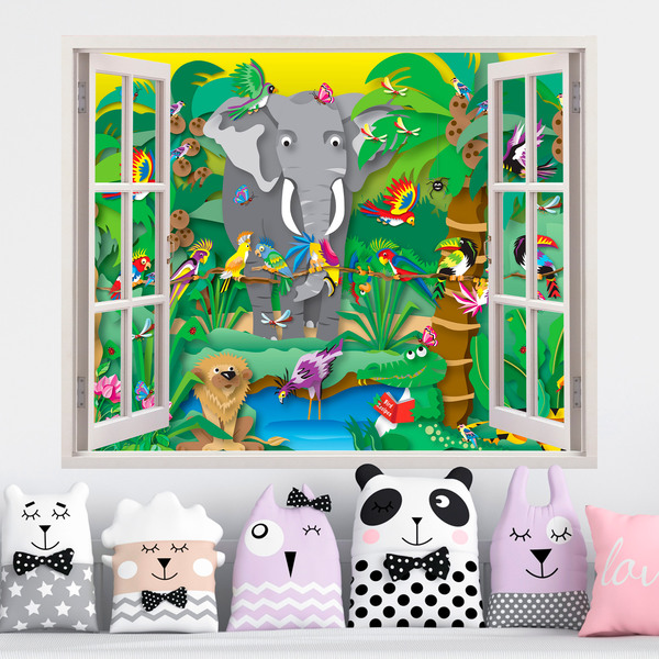 Kinderzimmer Wandtattoo: Fenster Der Dschungel