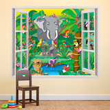 Kinderzimmer Wandtattoo: Fenster Der Dschungel 4