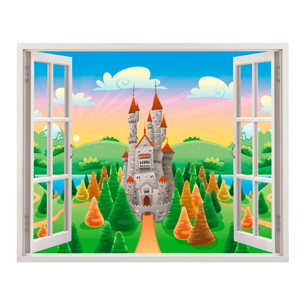 Kinderzimmer Wandtattoo: Schlossfenster der Sonne
