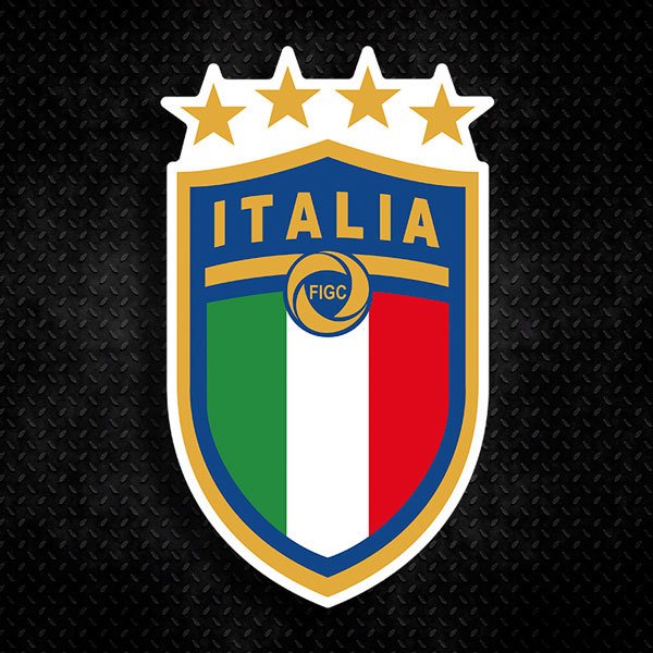 Aufkleber: Italien Fußball Wappen Weiß