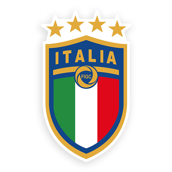 Aufkleber: Italien Fußball Wappen Weiß
