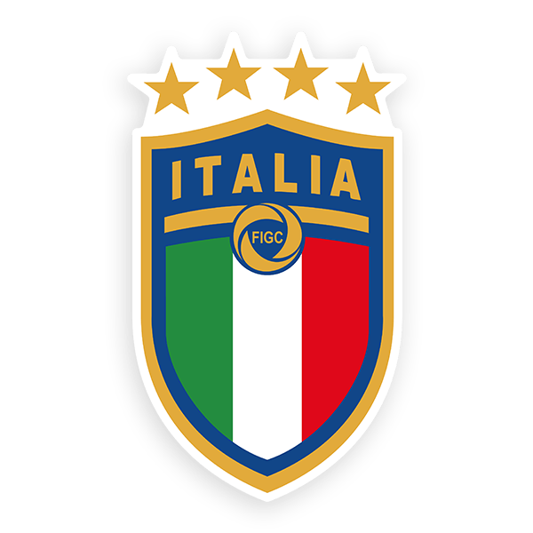 Aufkleber: Italien Fußball Wappen Weiß 0