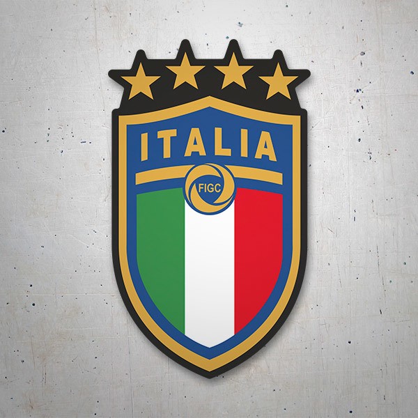 Aufkleber: Italien Fußball Wappen Schwarz