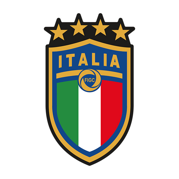 Aufkleber: Italien Fußball Wappen Schwarz