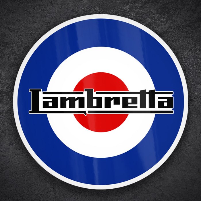Aufkleber: Lambretta auf RAF-Mod-Rundel