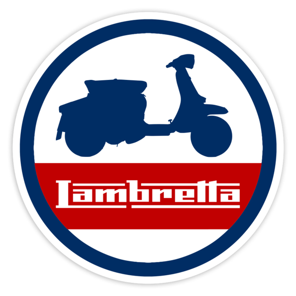 Aufkleber: Lambretta Seitenansicht im Retro-Emblem