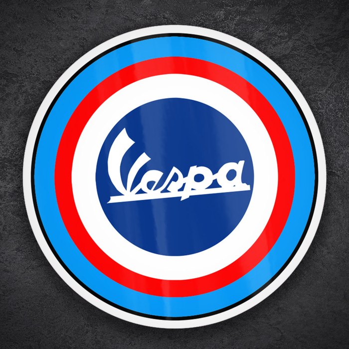 Aufkleber: Vespa Mod-Emblem im Retro-Stil