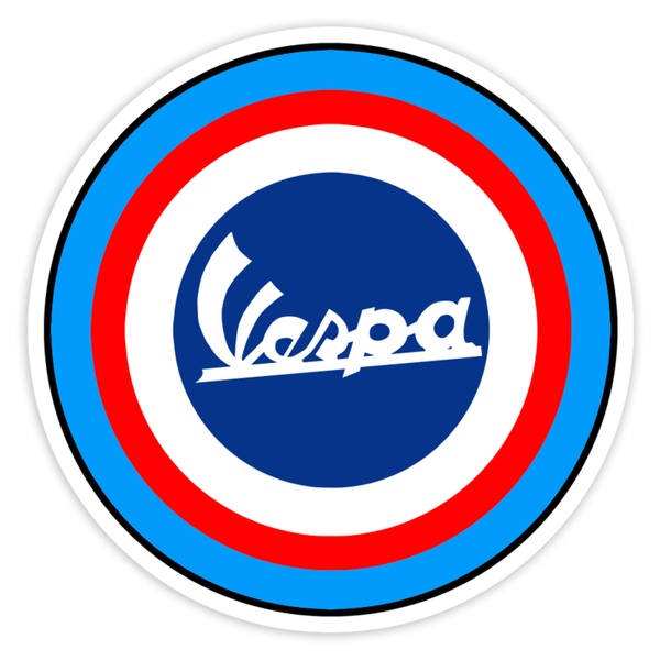 Aufkleber: Vespa Mod-Emblem im Retro-Stil