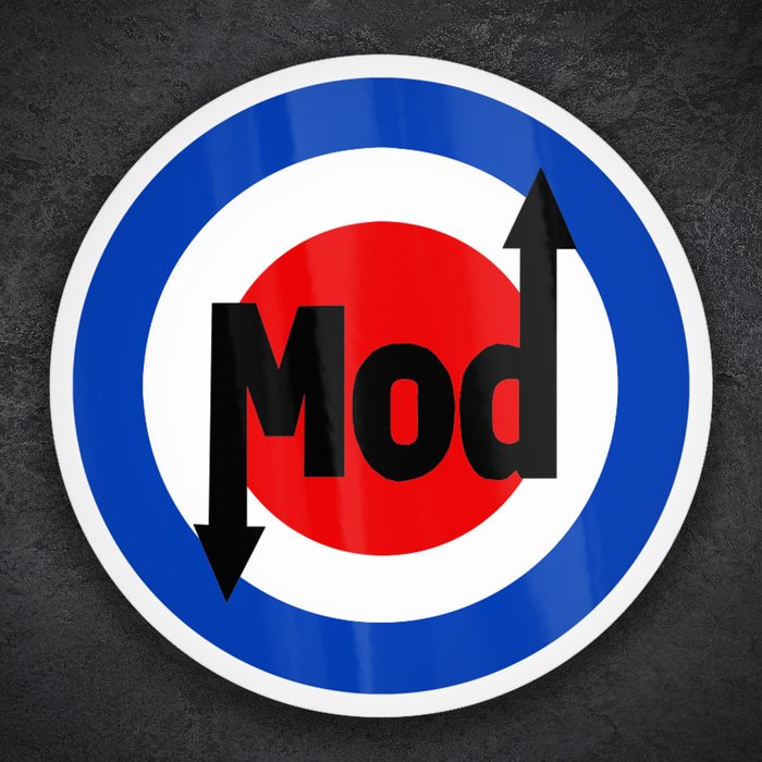 Aufkleber: Mod Emblem mit Pfeil