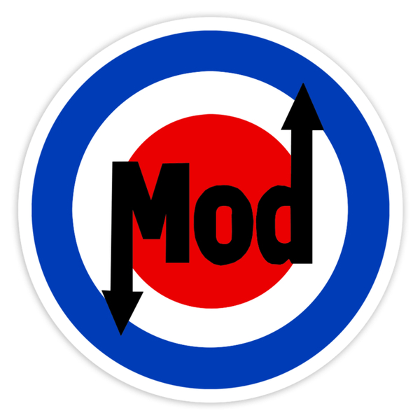 Aufkleber: Mod-Emblem mit Pfeilen im Retro-Stil