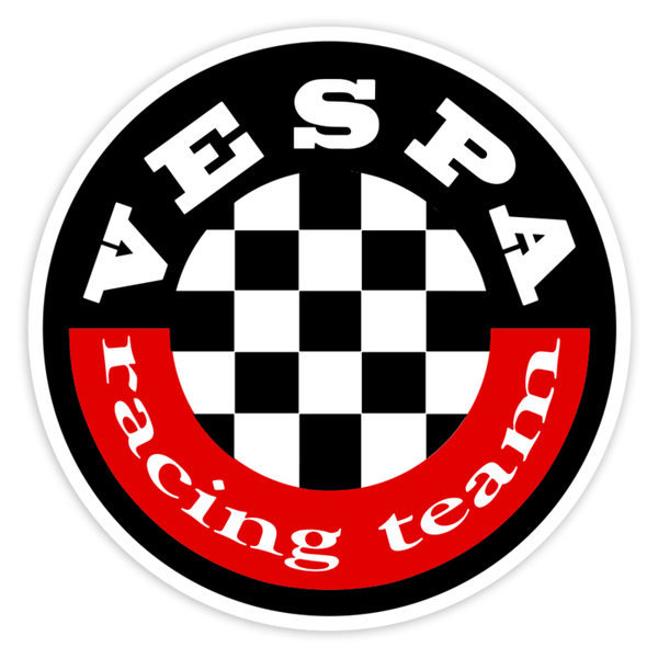 Aufkleber: Vespa Racing Team mit Schachbrettmuster