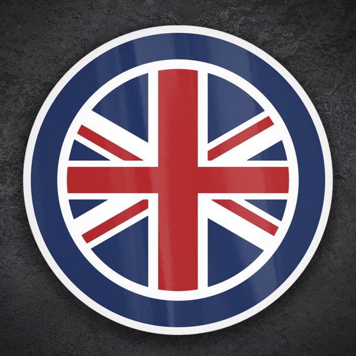 Aufkleber: Union Jack im Mods RAF-Emblem