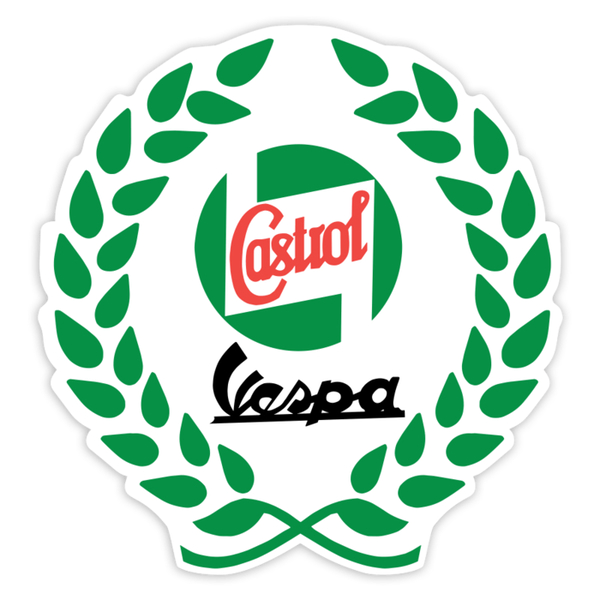 Aufkleber: Castrol Vespa mit Lorbeerkranz