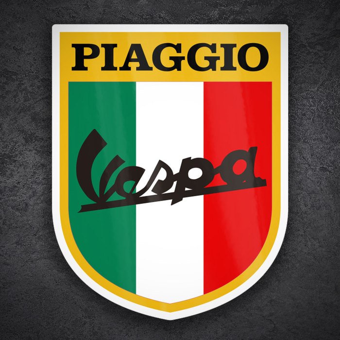 Aufkleber: Klassisches Vespa-Wappen Italien mit Piaggio