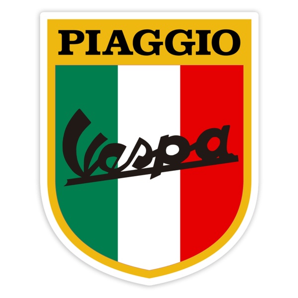 Aufkleber: Klassisches Vespa-Wappen Italien mit Piaggio