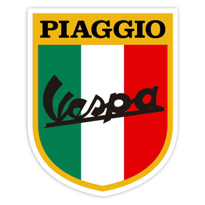 Aufkleber: Klassisches Vespa-Wappen Italien mit Piaggio
