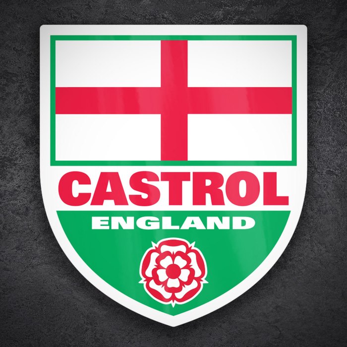 Aufkleber: Castrol England-Wappen mit Tudor-Rose