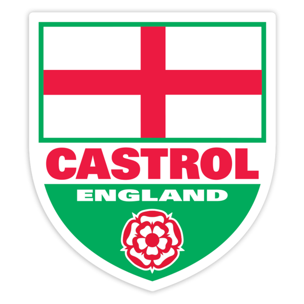 Aufkleber: Castrol England-Wappen mit Tudor-Rose