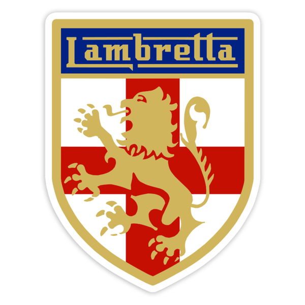 Aufkleber: Lambretta Goldener Löwe und Georgskreuz