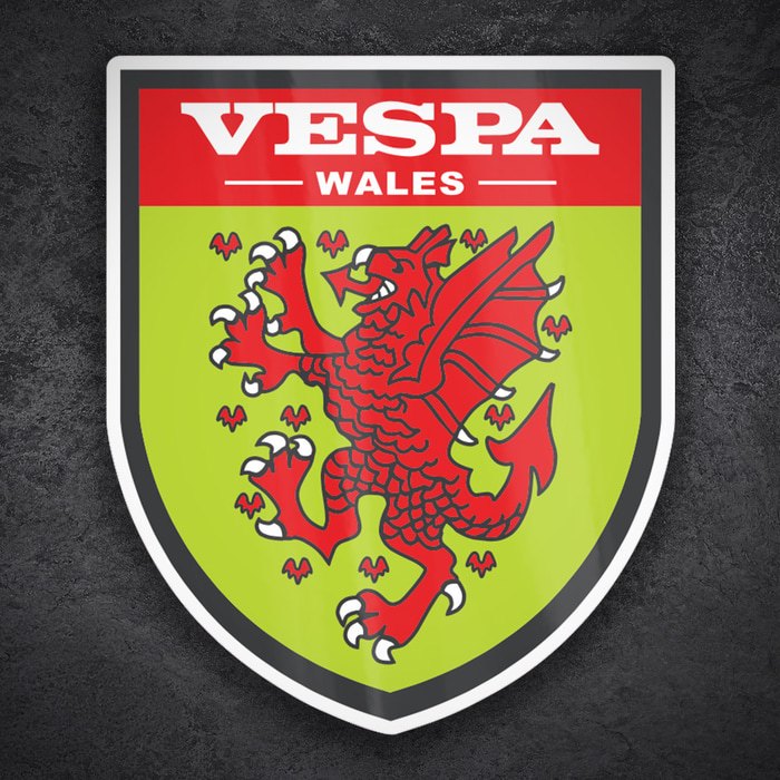 Aufkleber: Vespa Roter Drache von Wales