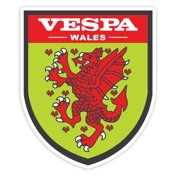 Aufkleber: Vespa Roter Drache von Wales