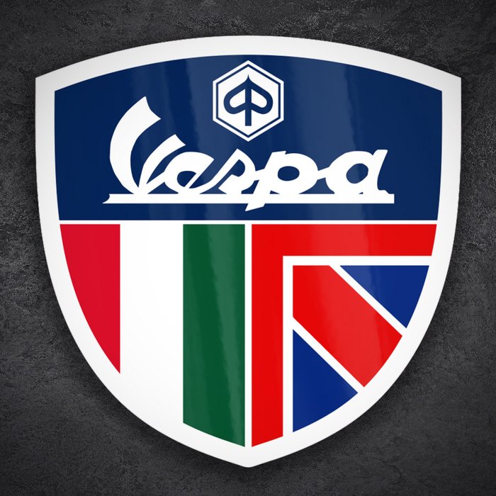 Aufkleber: Vespa Italien & Vereinigtes Königreich Emblem